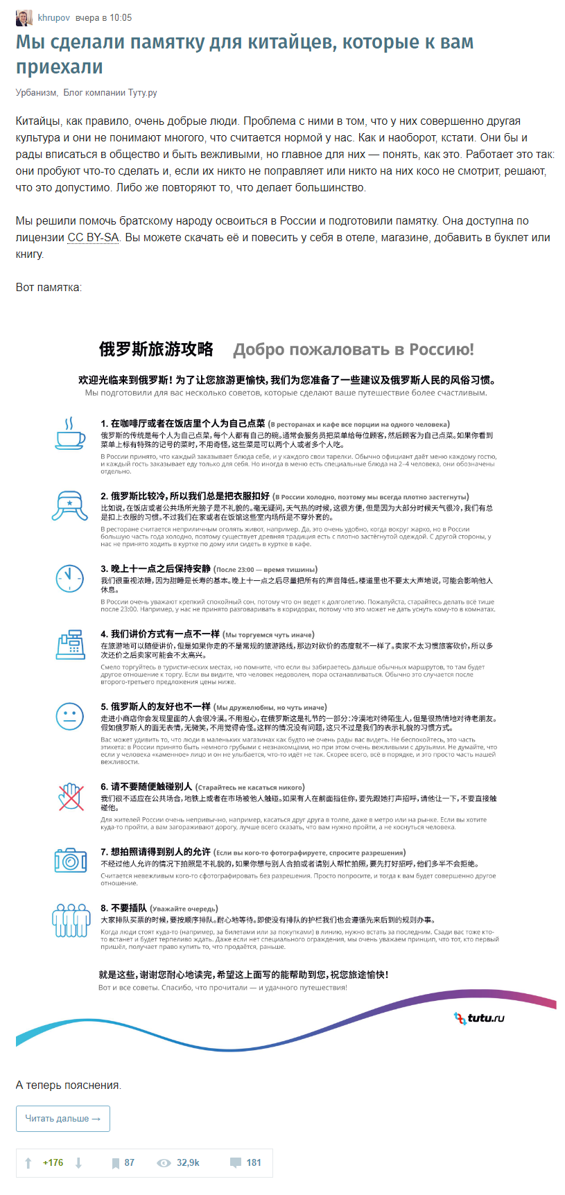 Скриншот блога